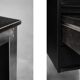 Vintage Mid-Century Danish Modern Minimalist Black Oak Desk with Chrome Base