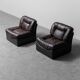 Paire de fauteuils en cuir panarea lev&lev 70s vintage
