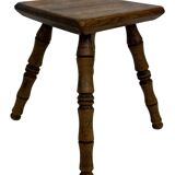 Vintage stool side table minimalistic in oak