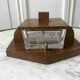 small art deco box in wood and molded glass from the 1930s