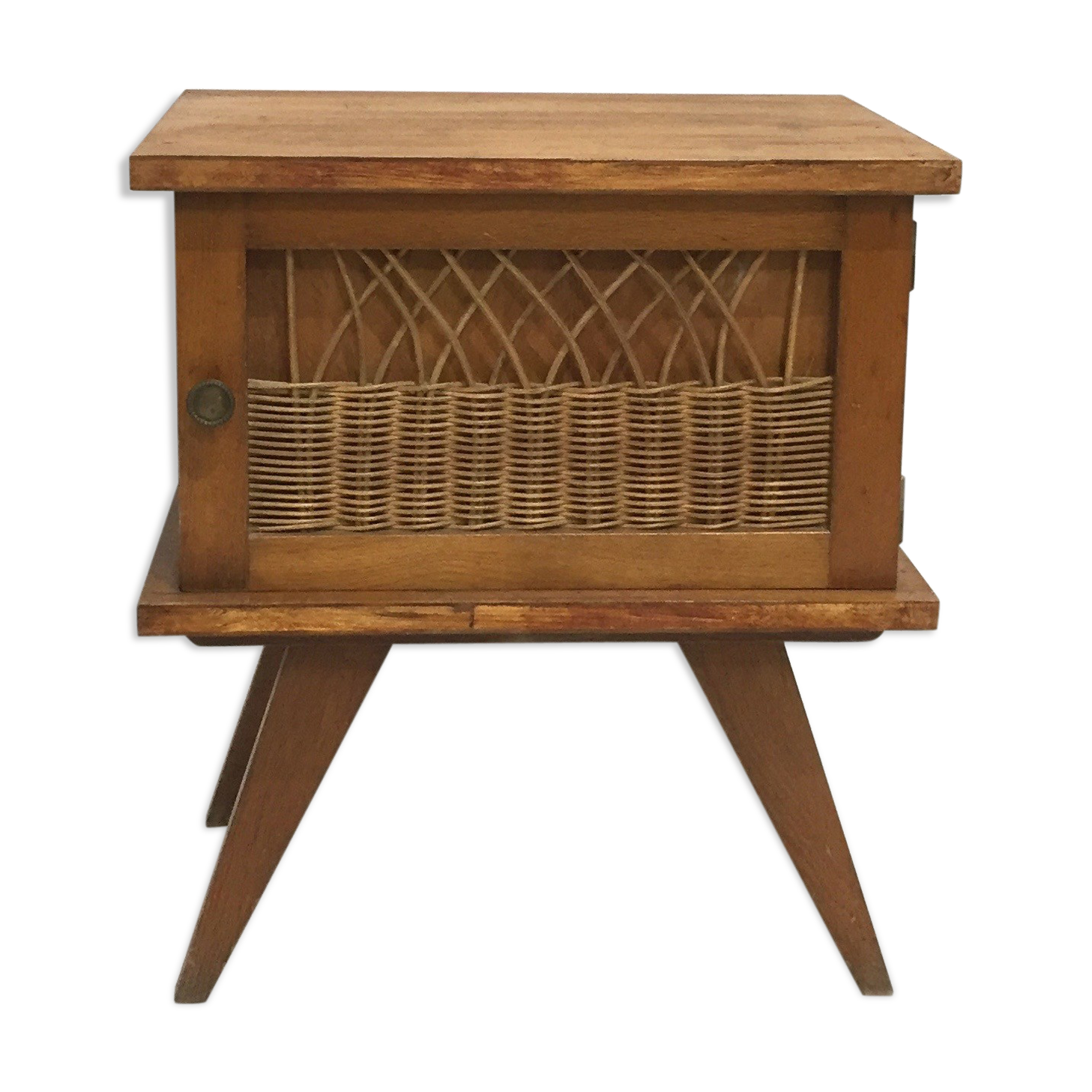 Rattan bedside 60