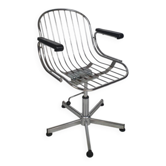 Fauteuil pivotant vintage chromé