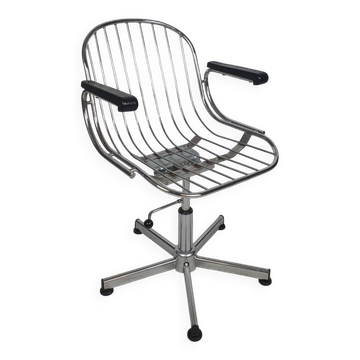 Fauteuil pivotant vintage chromé