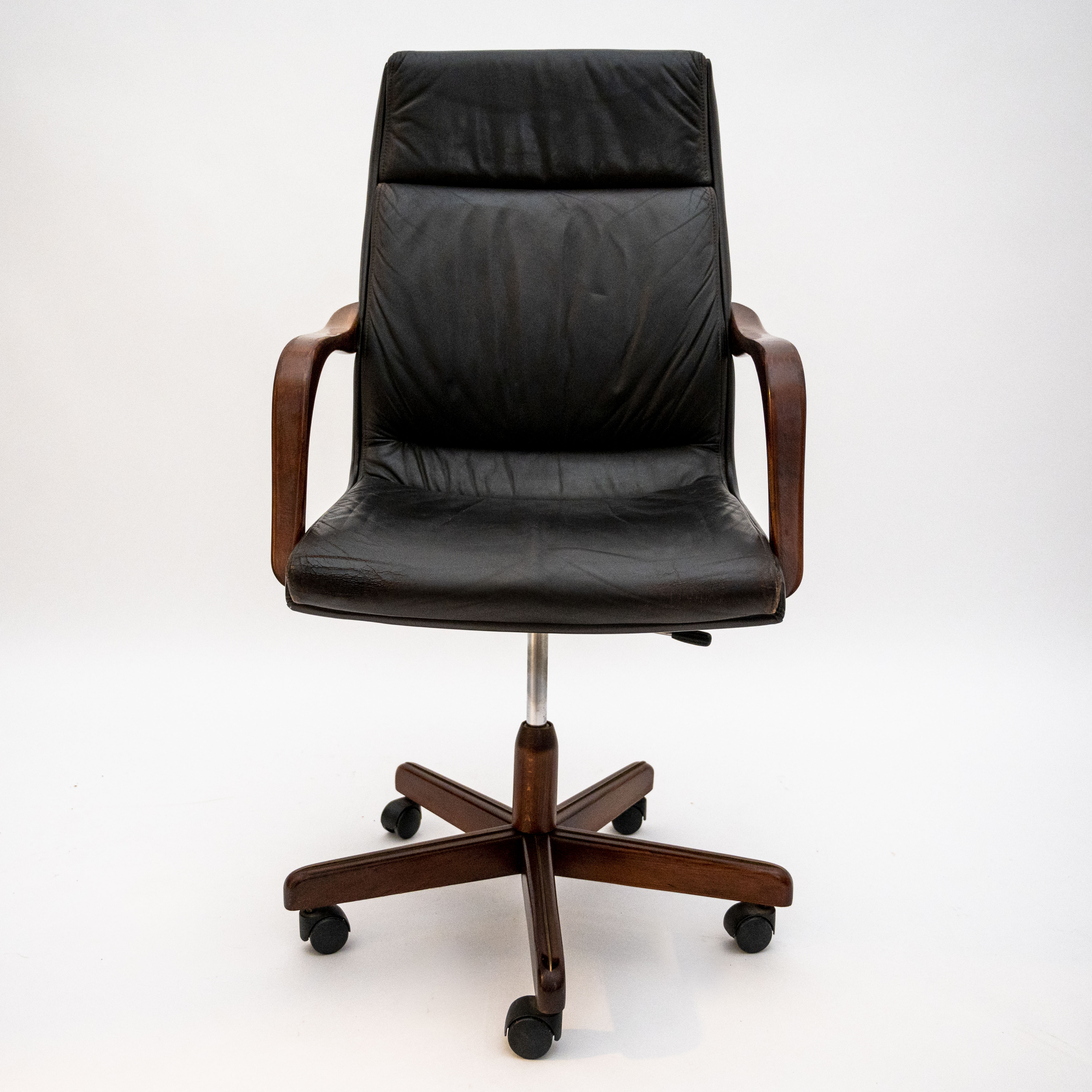 Fauteuil de bureau vintage en cuir