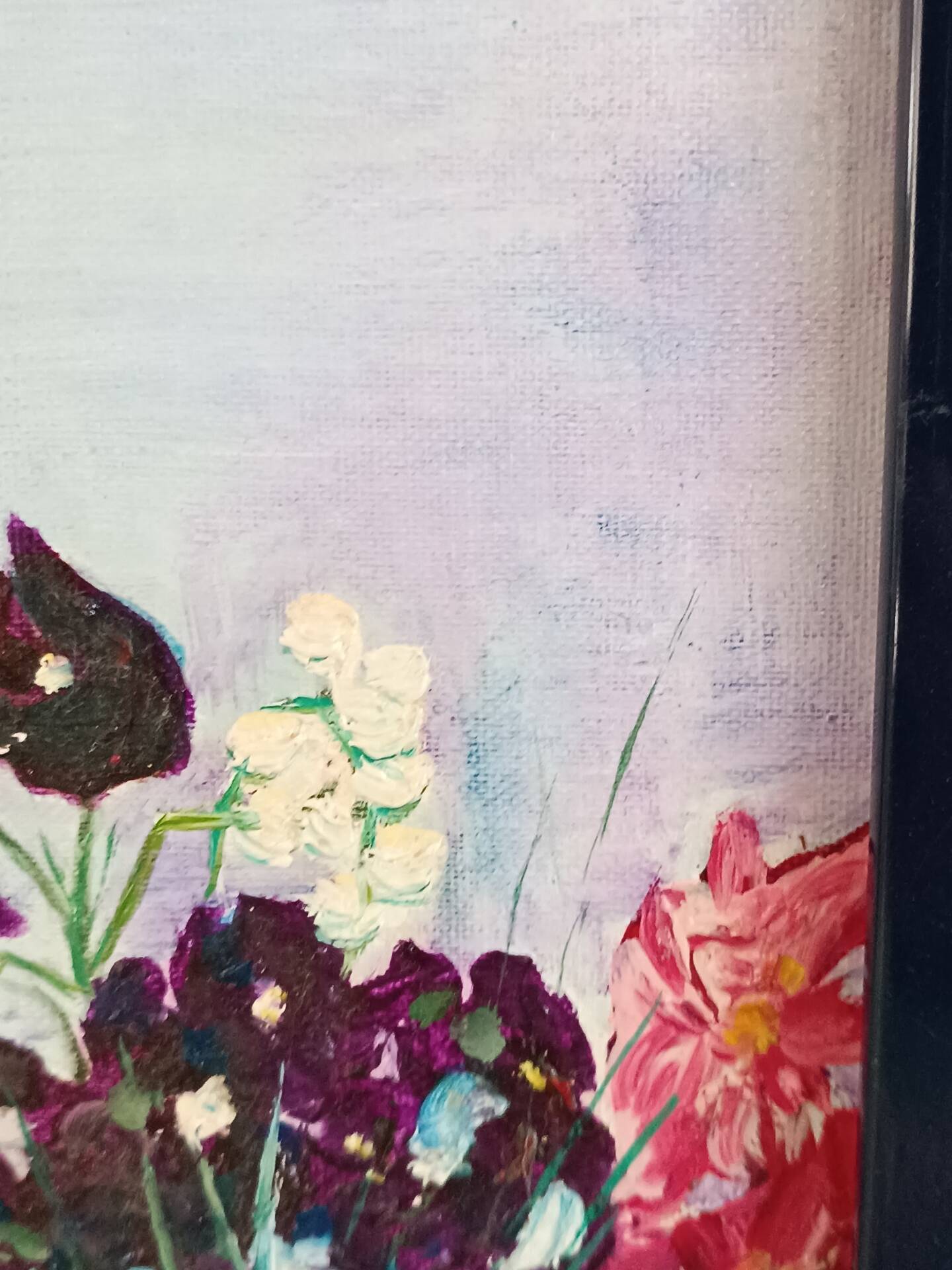 floral vintage signé GCH – bouquet de fleurs, 1993