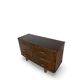 A vintage Italian chest of drawers, made of veneered walnut and solid wood,