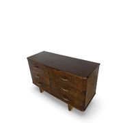 A vintage Italian chest of drawers, made of veneered walnut and solid wood,
