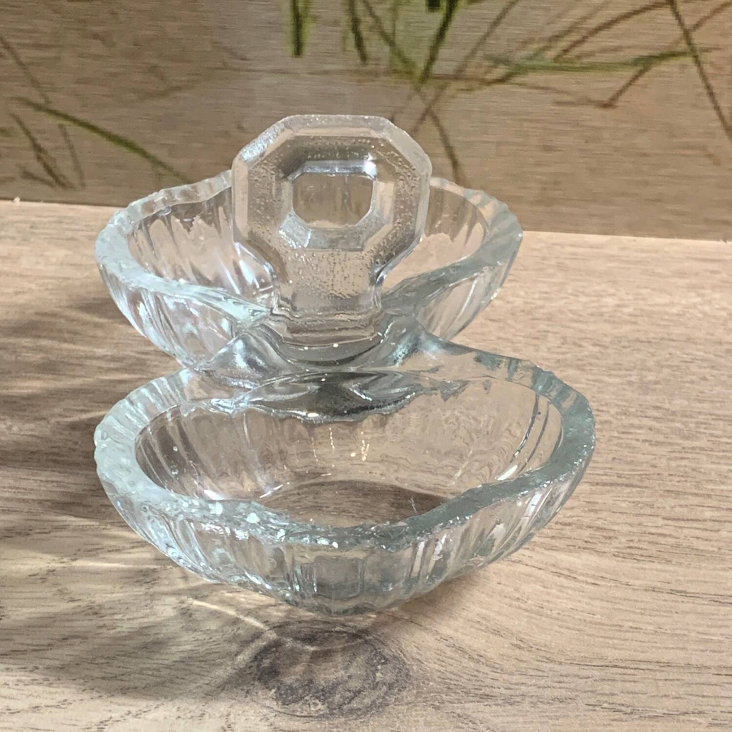 Old glass salt and pepper shaker