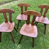 Set of 4 1960s Brutalist Style Bistro Chairs