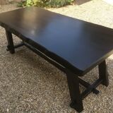 Vintage Brutalist table in solid elm from the 1960s-1970s