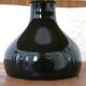 Black ceramic lamp, raffia lampshade, 70s