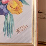 Floral painting table signed