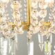 Lustre vintage italien en cristal et métal doré, années 1980