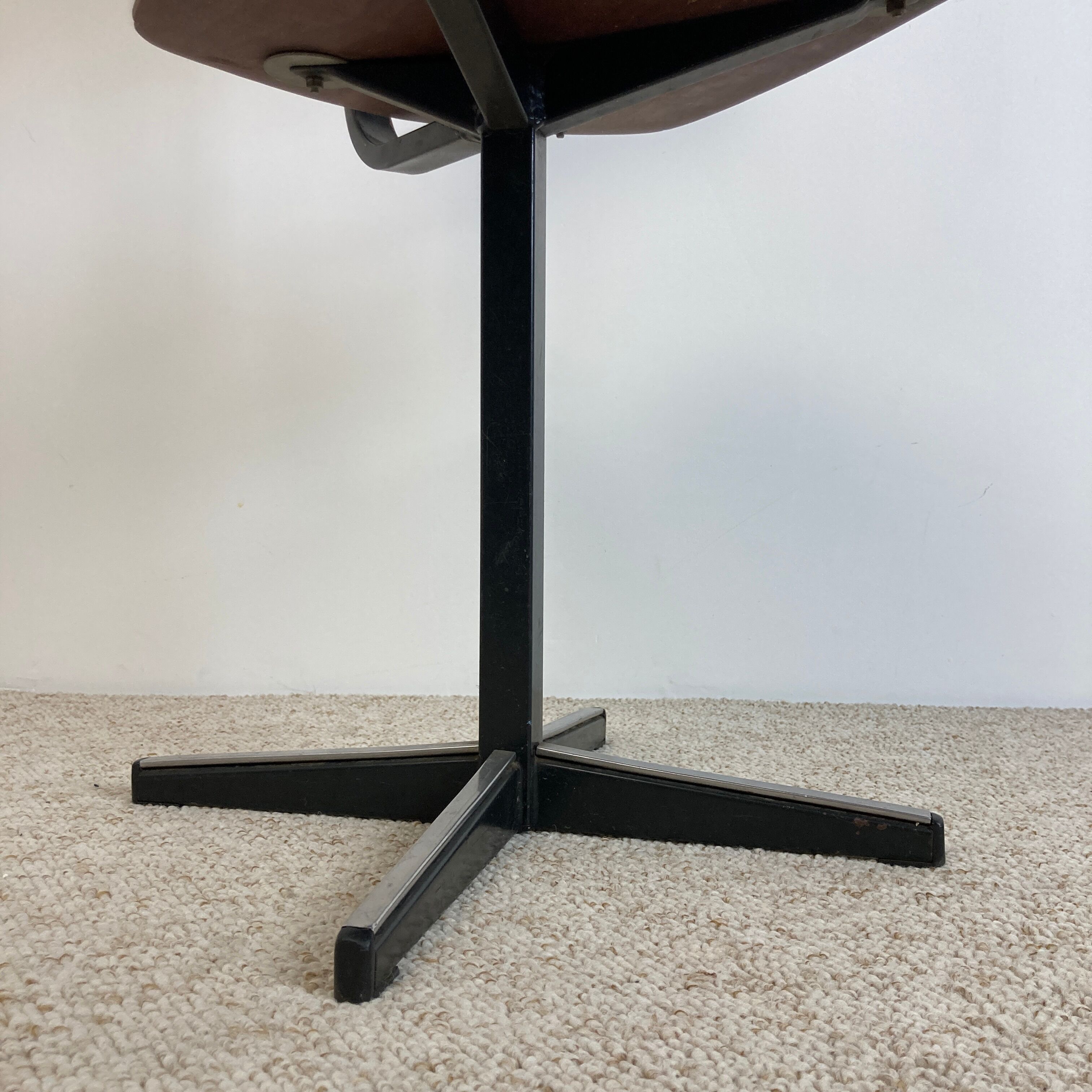 Office children's chair, wooden and metal, 70s
