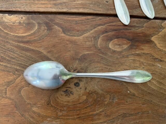 4 tablespoons in vintage silver metal