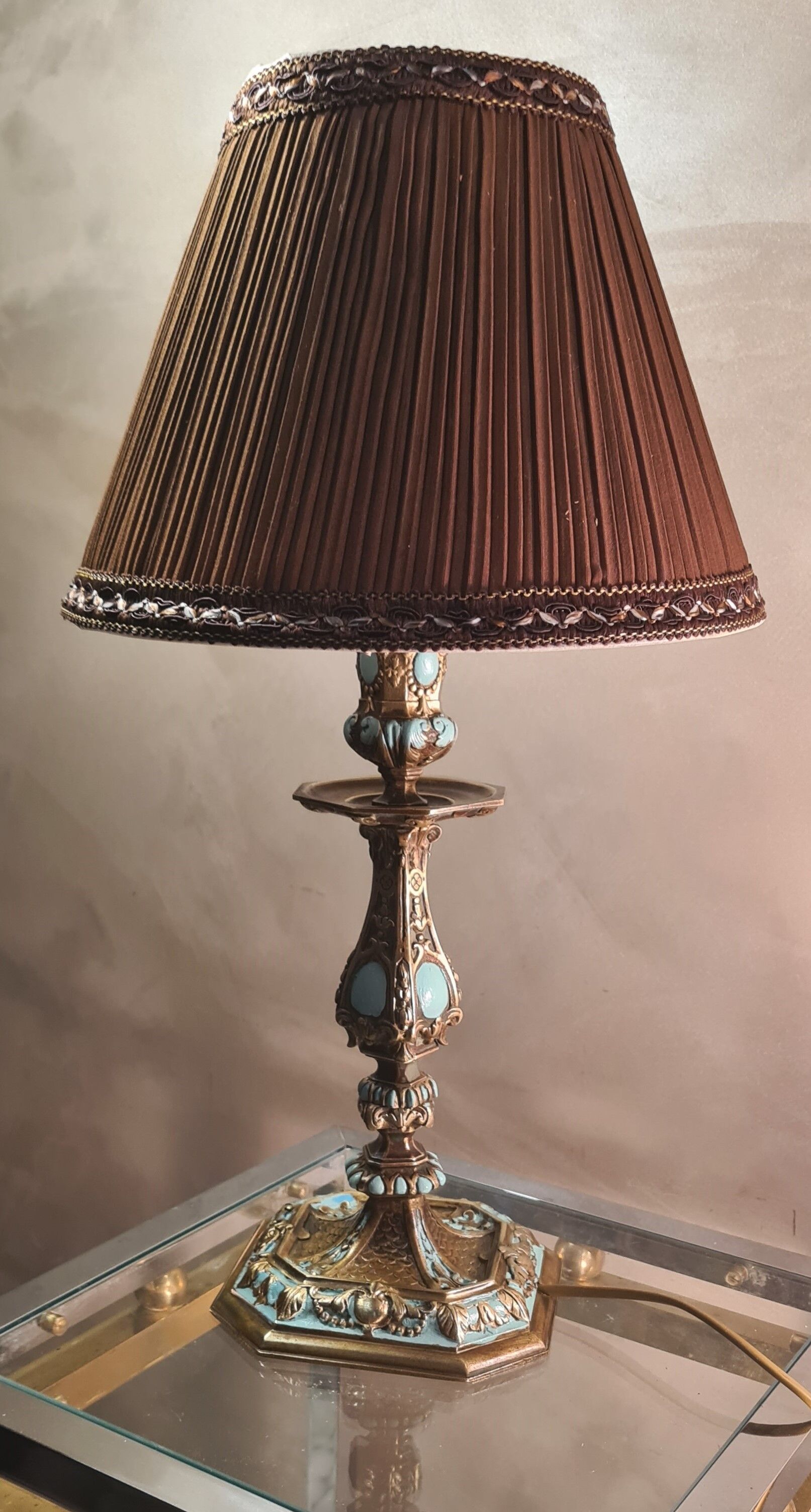 Lamp style napoleon 3 bronze painted electricity