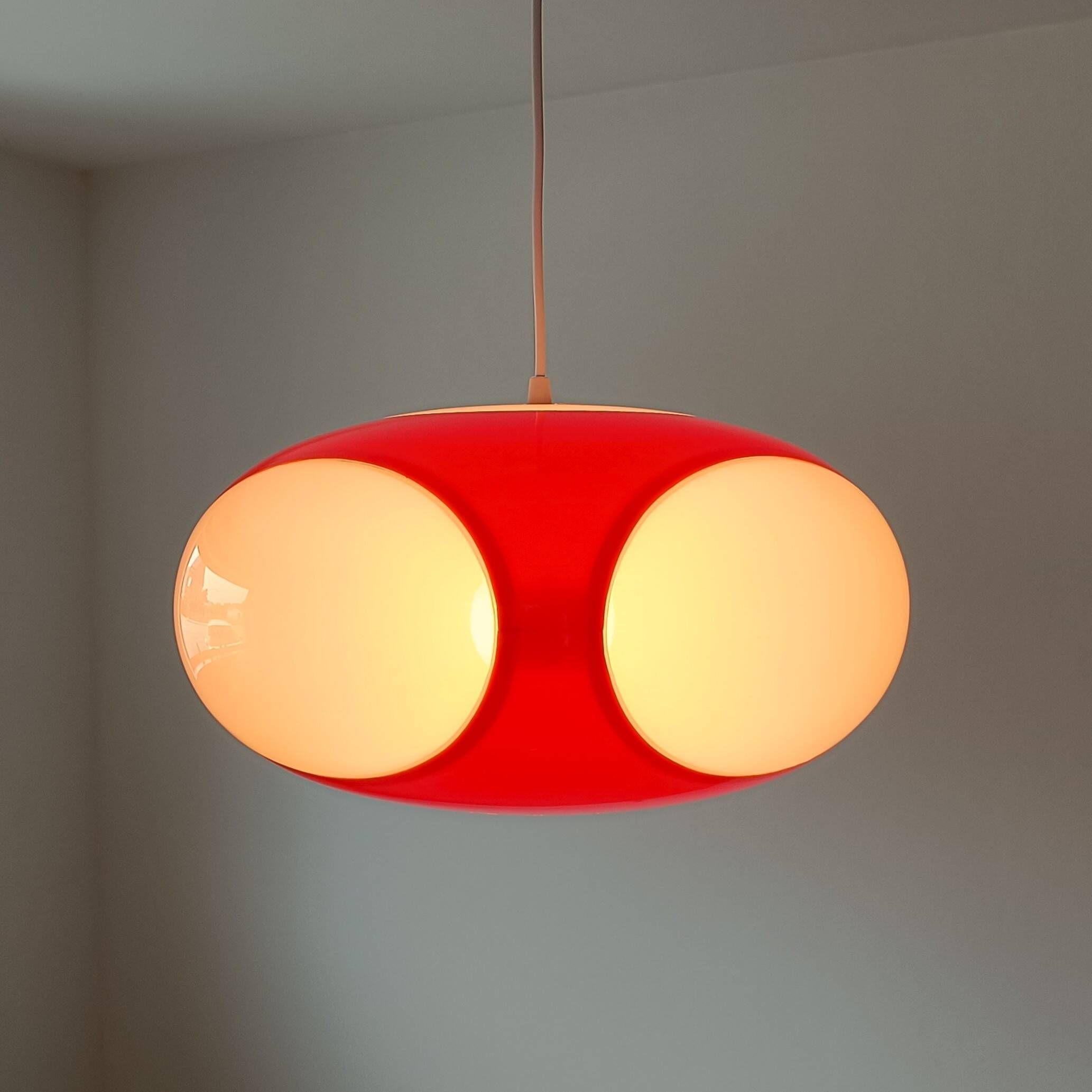 Lampe pendentif UFO œil de bug orange/blanc – Massive