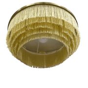 Hans-Agne Jakobsson T-603 pendant lamp in brass with yellow fringes.