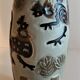 Stoneware vase decorated with vintage ceramic roosters XXth