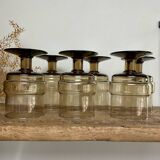 6 “Willem Heesen” smoked glass glasses