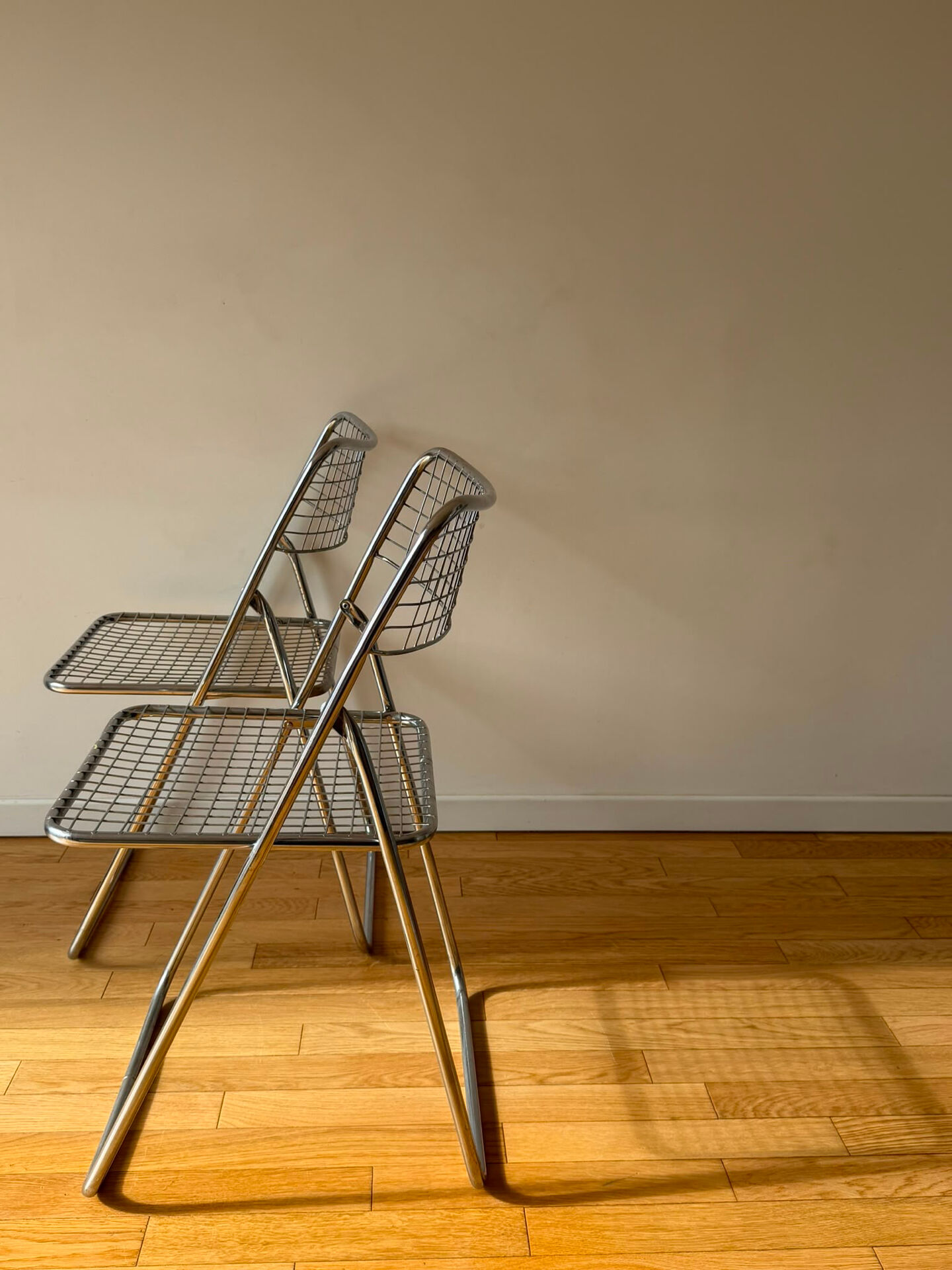 Lot 4 chaises pliantes vintage métallique