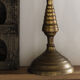 Large bronze brass disc candlestick