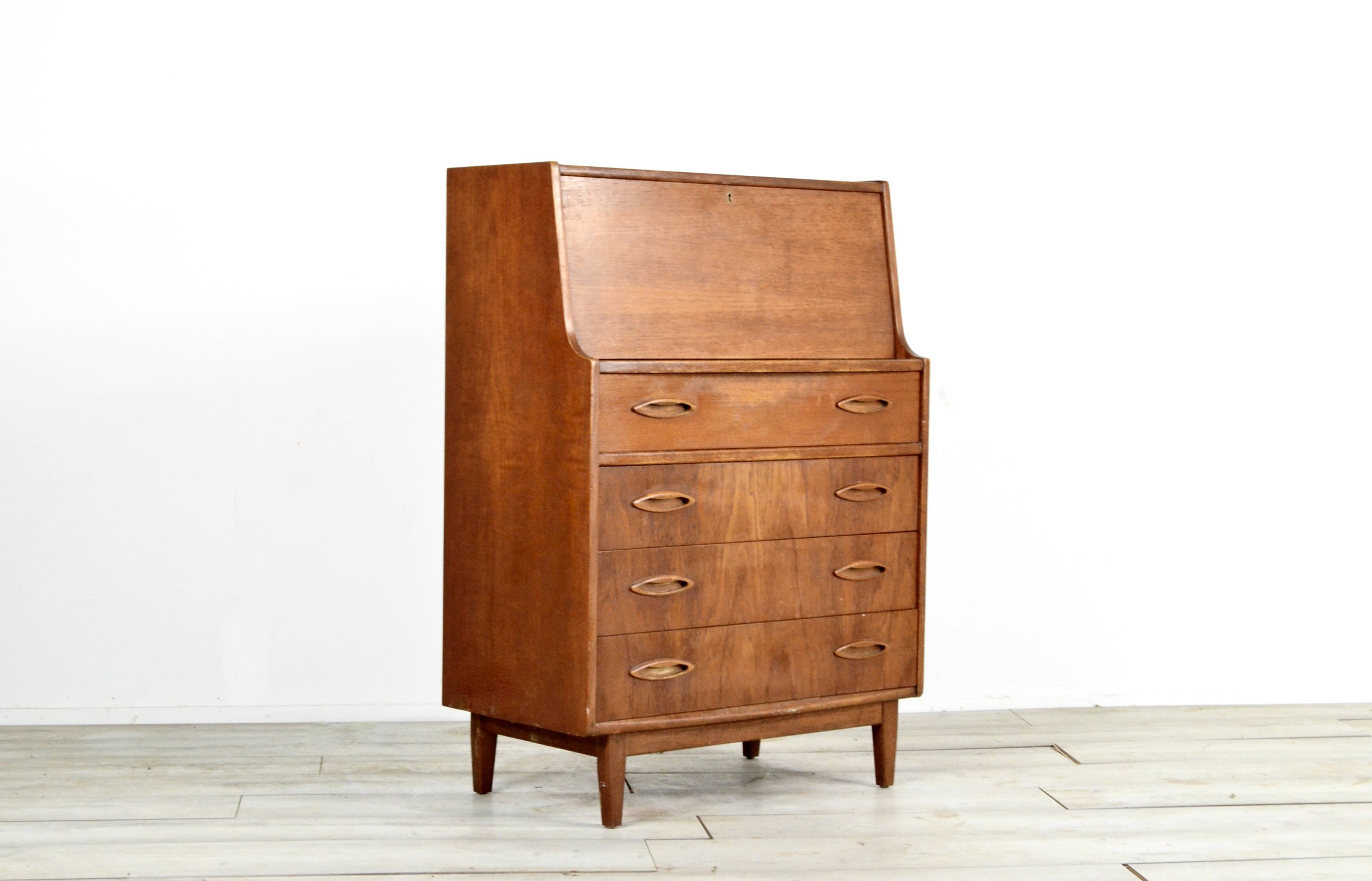 Vintage Midcentury 'Jentique' Danish Style Teak Bureau / Cabinet