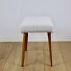 Cream herringbone stool seat - round beech legs