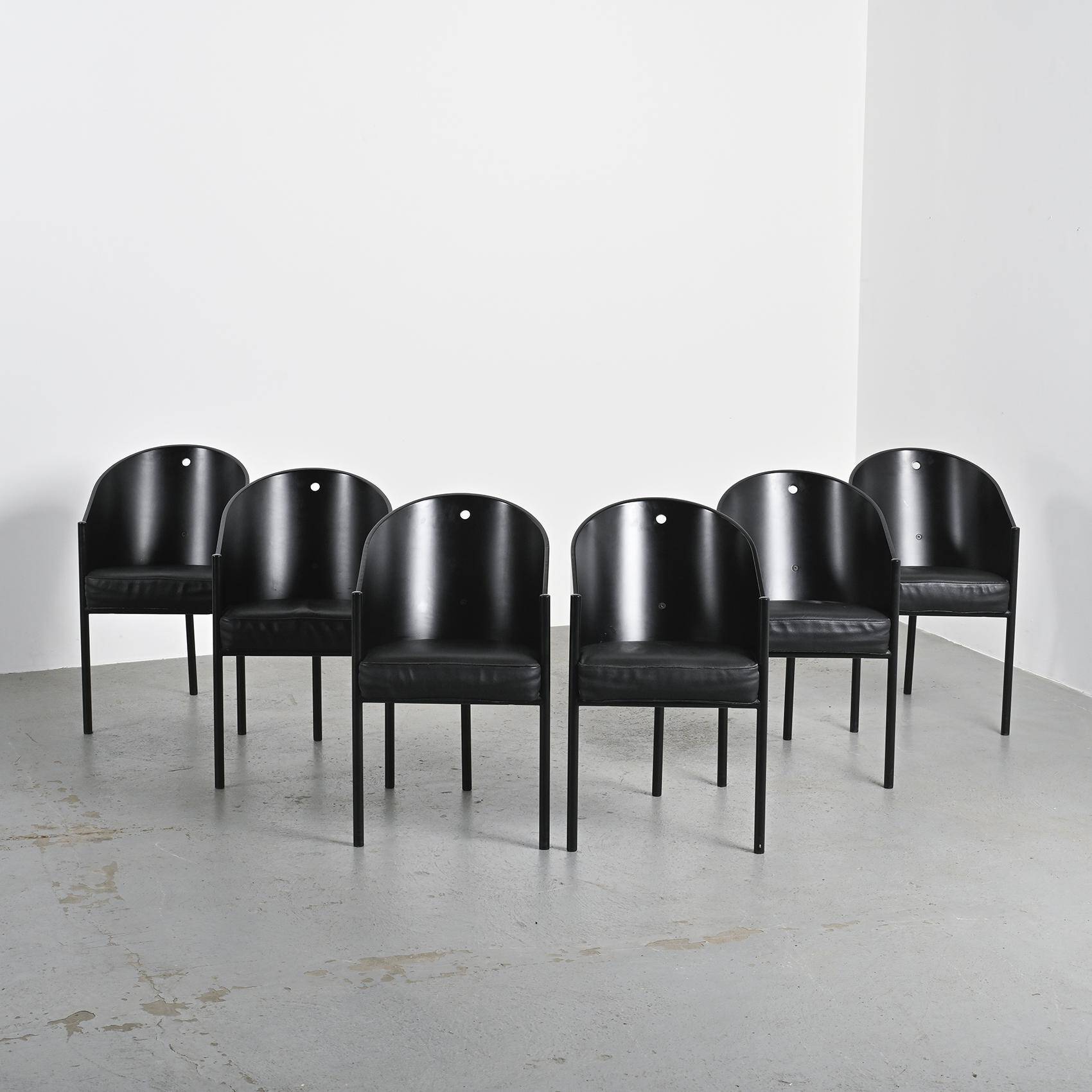 Suite de six fauteuils Costes par Philippe Starck, circa 1984