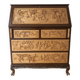 Asian secretary desk carved from solid wood