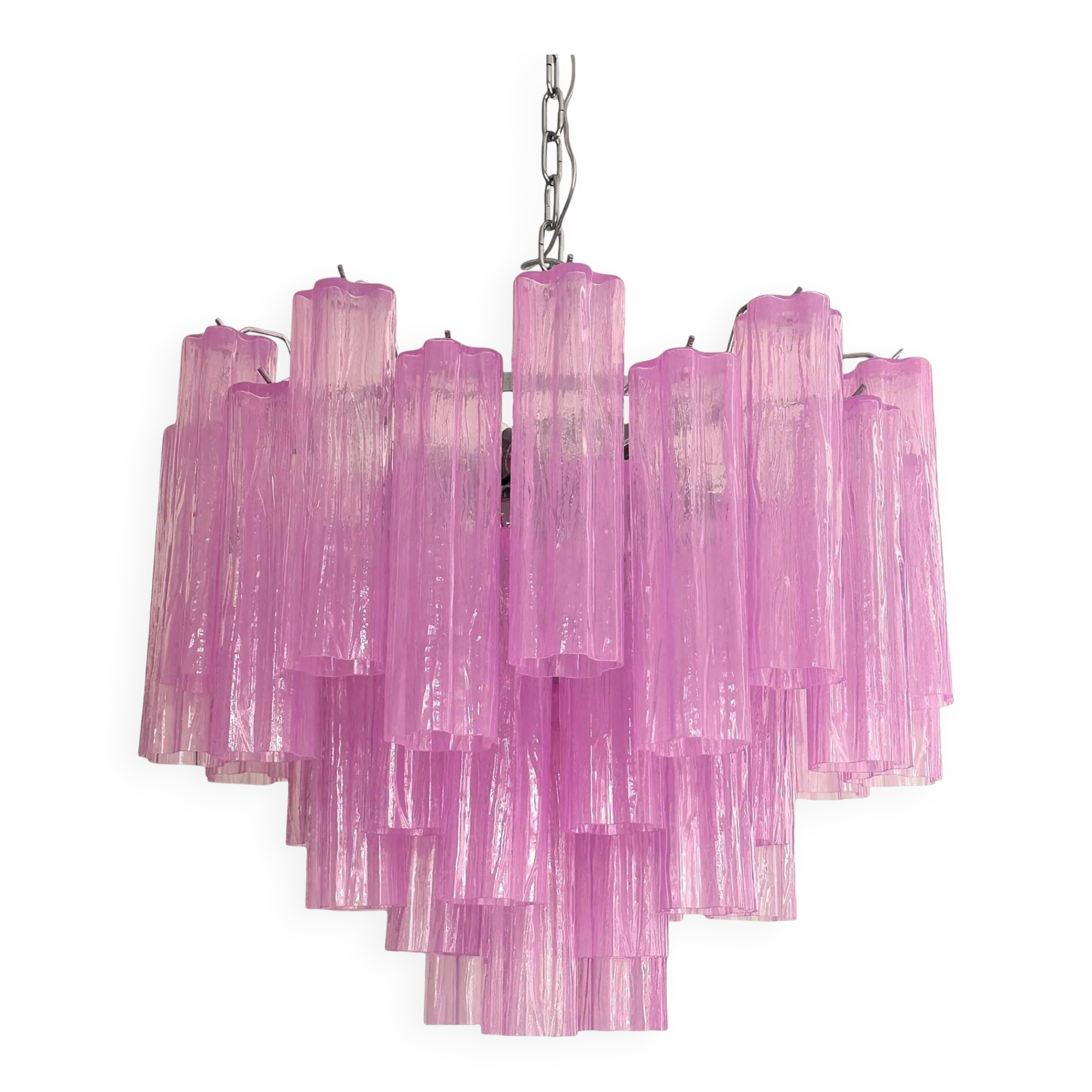 Spectacular Clear “Tronchi” Murano Glass Chandelier D60