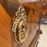 Austrian Louis XVI Commode in Walnut Veneer with Inlays and Gold Plate, 1790s
