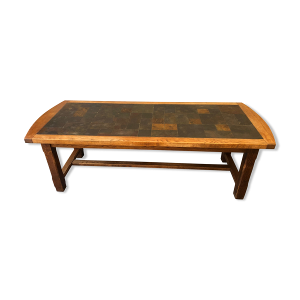 Table en chêne massif et ardoise