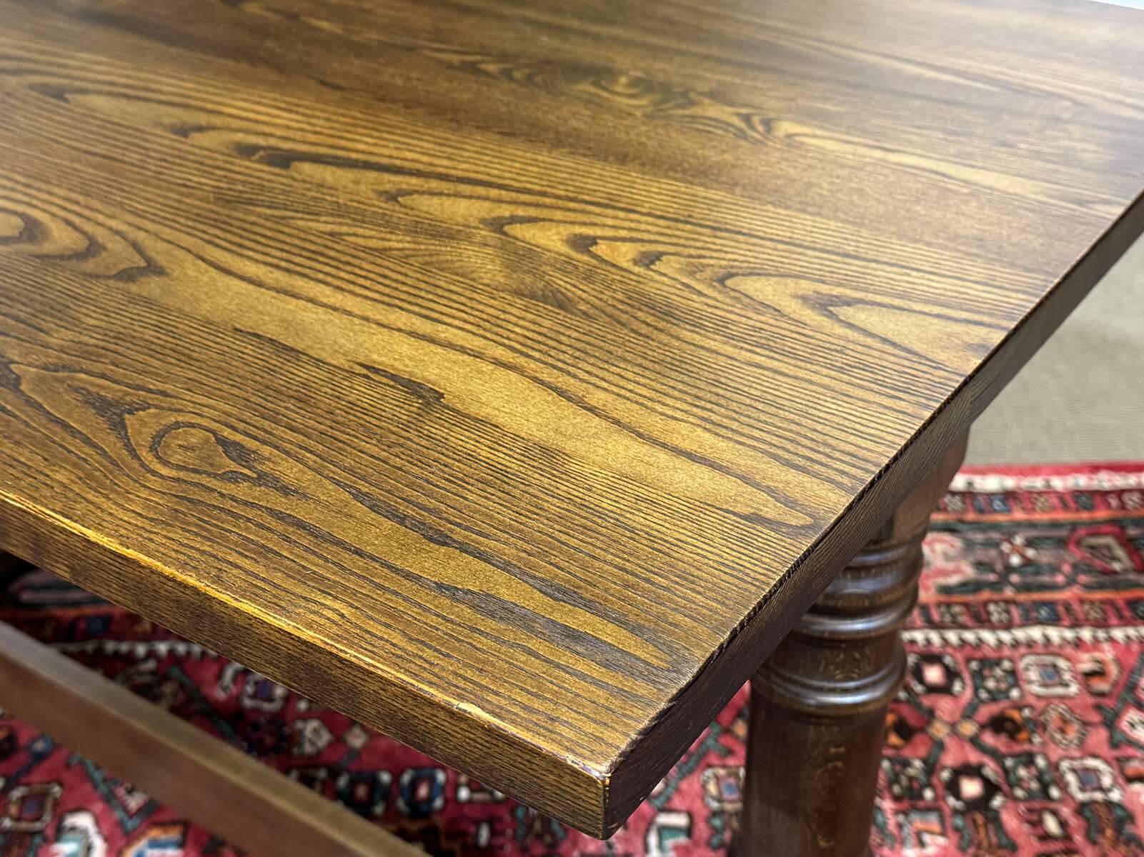 English bistro table in ash and beech from the 1970s.