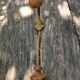 Wooden and metal wall coat rack.