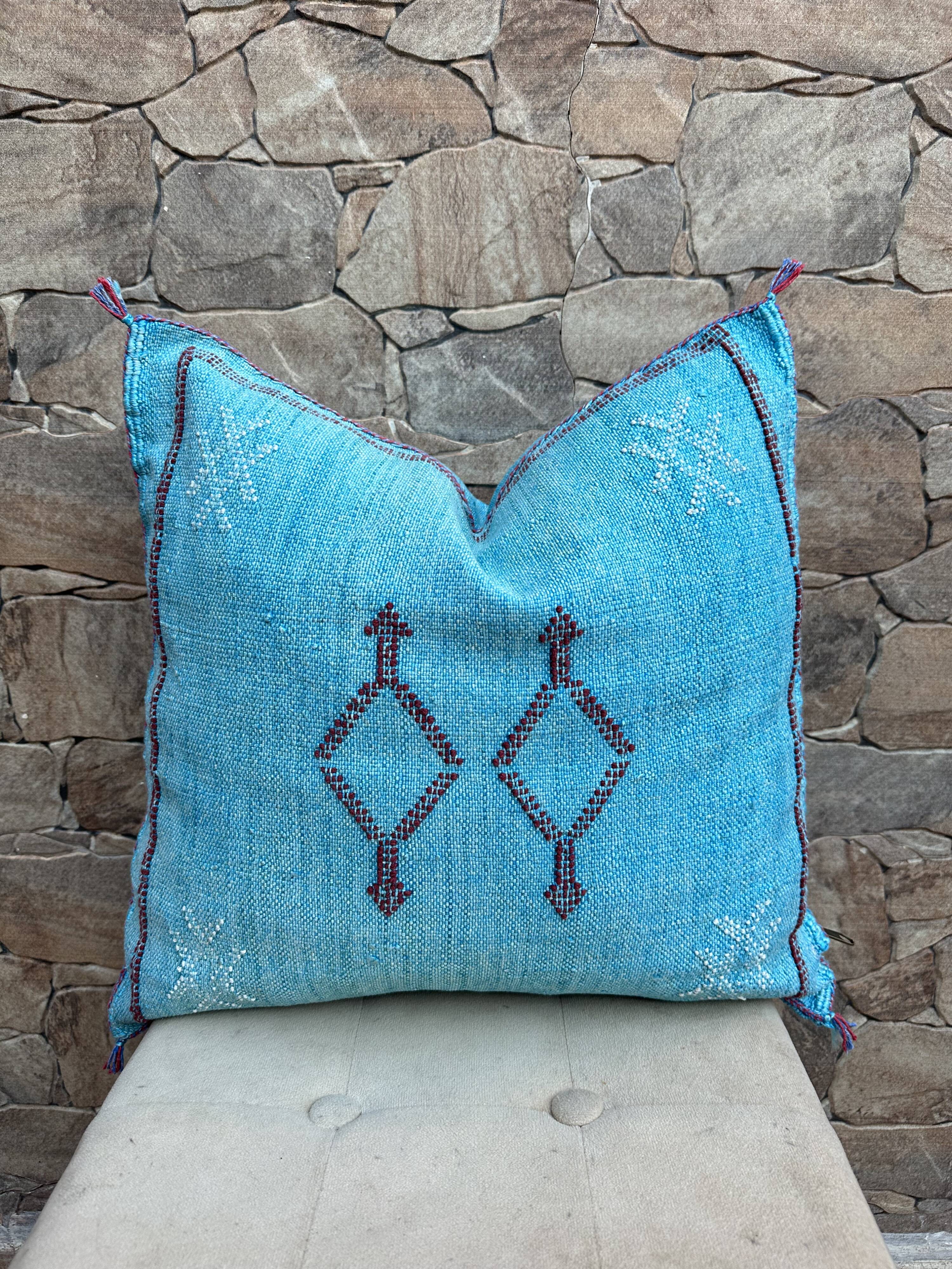 Handmade Moroccan silk cushion cover