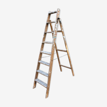 Old wooden stepladder 183 cm