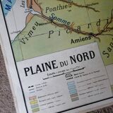 Ancienne carte scolaire : France, plaine du Nord Hatier Kaeppelin N°8.