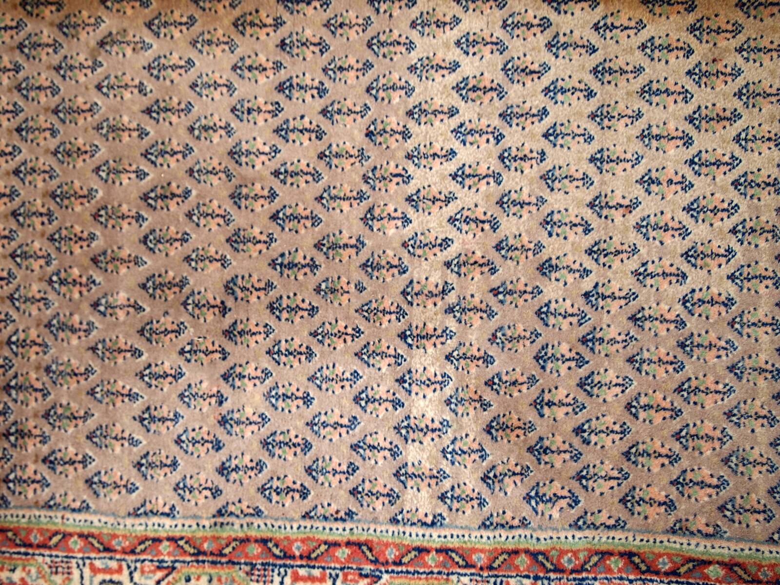 Tapis Vintage Seraband Indien en Laine (74cm x 301cm), Années 1970