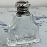 Flacon à parfum, sel, argent, verre gravé, 1908, poinçons argent anglais