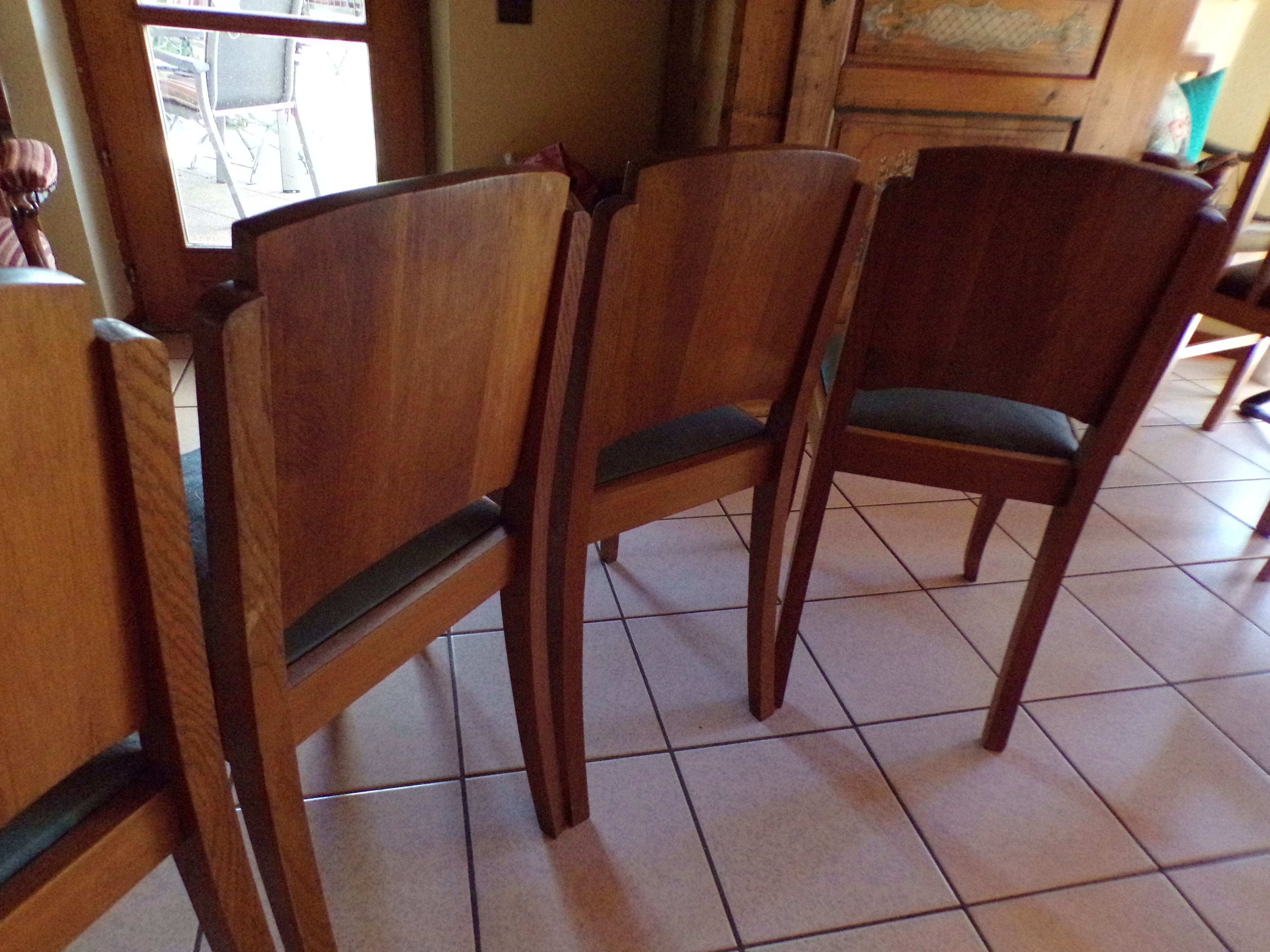 Five art deco chairs