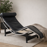 LC4 chaise longue signed – Le Corbusier / Cassina – black leather