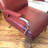 Fauteuil en similicuir bordeaux