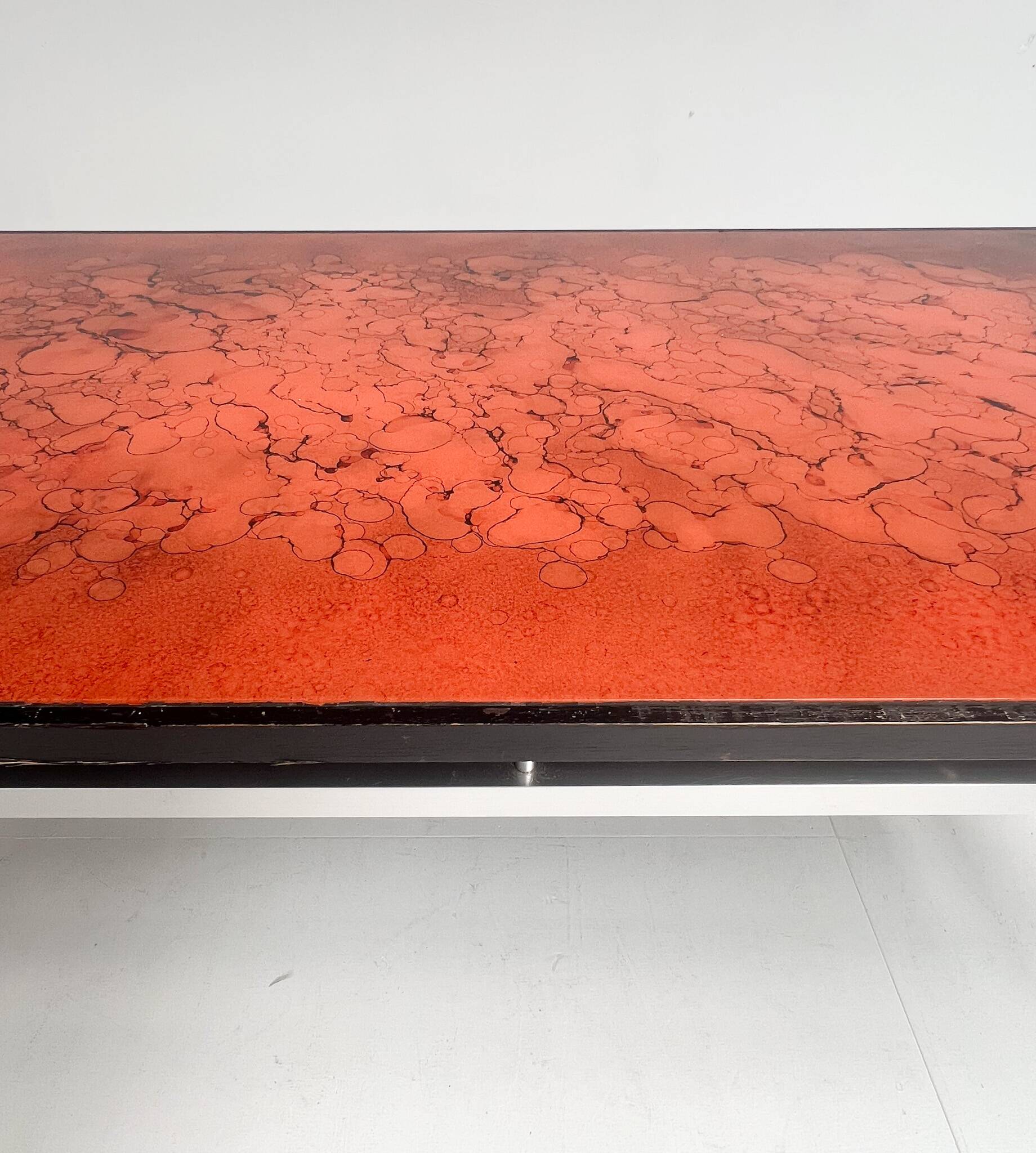 Glass coffee table by Jean René Talopp, 1970s