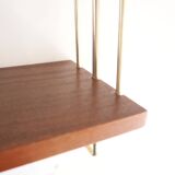 Wooden and brass shelves
