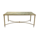 Table low vintage 70's Golden brass and black veined white marble
