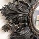 Convex mirror leaves and black flowers golden reflection 20 cm