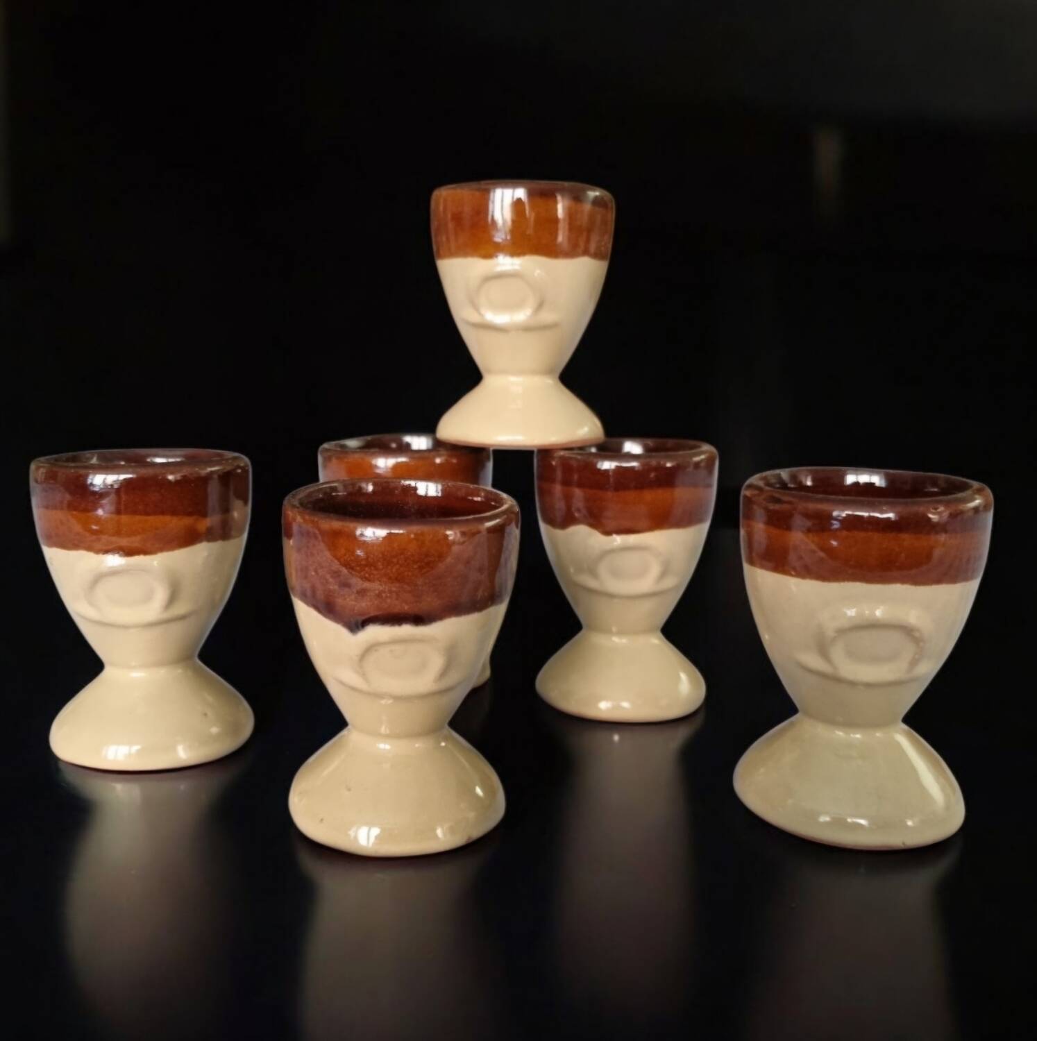 Set of Asian egg cups