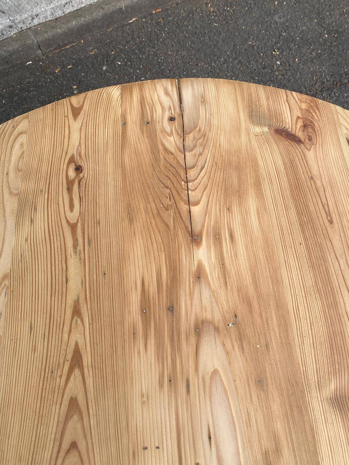 Round stripped solid pine kitchen table 98cm