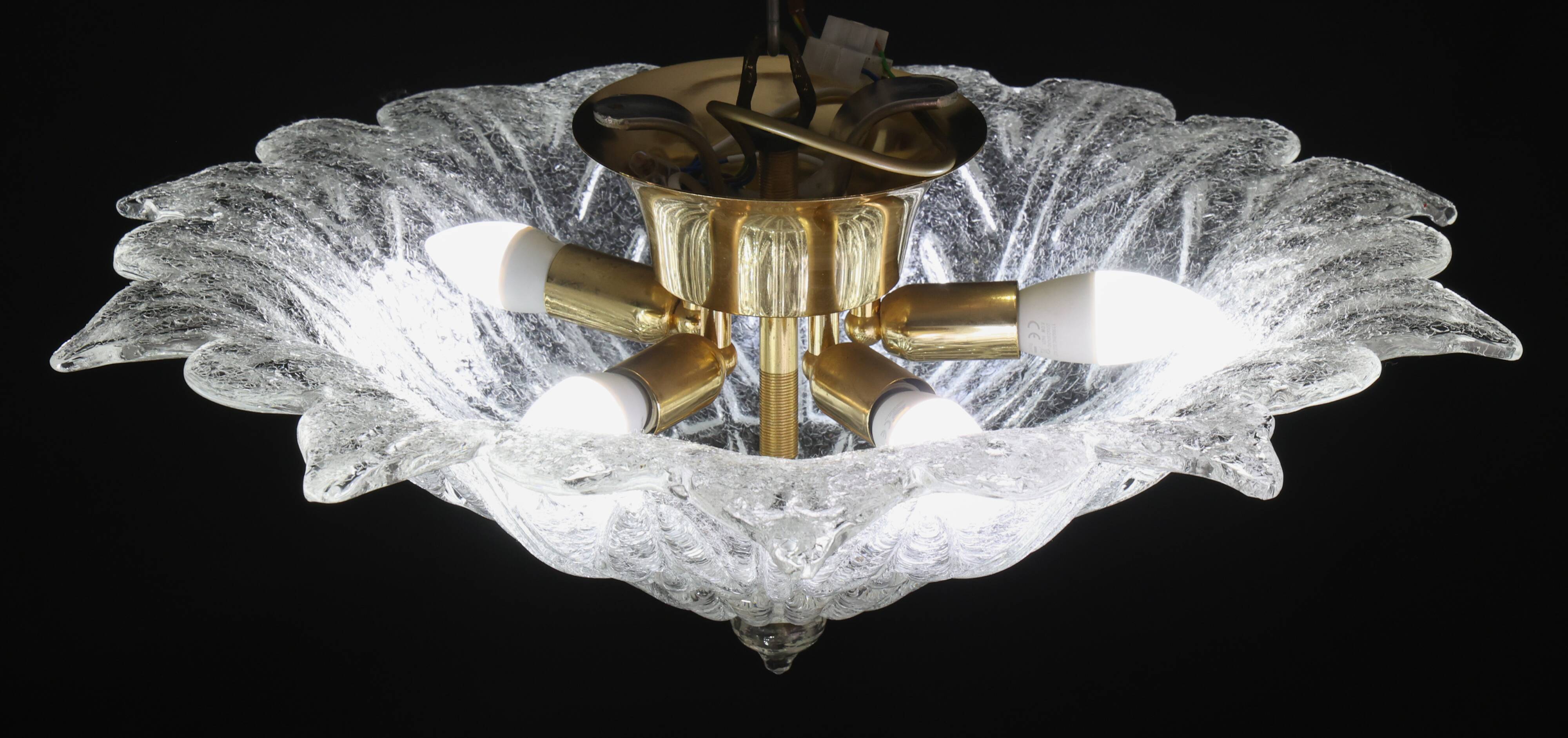 Amsterdam Palmetta, Italian Murano Glass Ceiling Light or Flush Mount, 1970